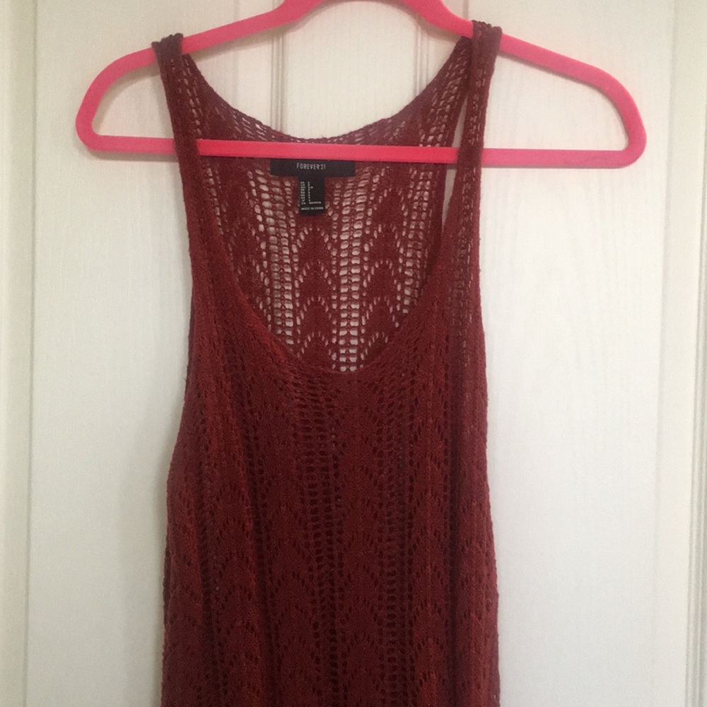 Burgundy crochet top